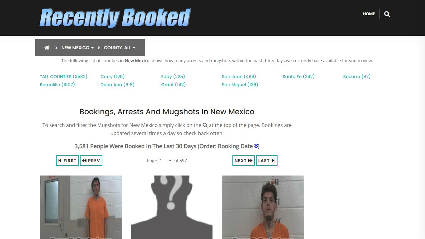 Recent bookings, Arrests, Mugshots in New Mexico - Recently Booked